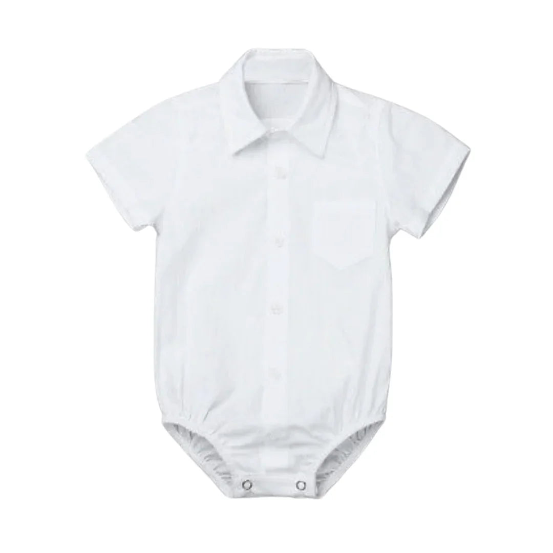 Online George - Short-Sleeved Oxford Bodysuit/Shirt Online George - Short-Sleeved Oxford Bodysuit/Shirt