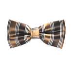 Load image into Gallery viewer, Chocolate With Brown Stripe Bow Tie. Matching Ties in All Sizes for Father and Son.
