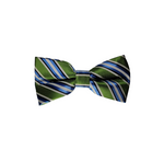 Load image into Gallery viewer, Green &amp; Blue Regimental Bow Tie. Matching ties for all Sizes. This Bowtie is cute for any fun family event, wedding, or even just fun with the family. Match with your special someone with Matching ties and bowties in any size or shape. 
