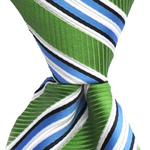 Load image into Gallery viewer, Green &amp; Blue Regimental Matching Ties. 
