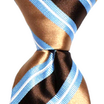 Load image into Gallery viewer, Blue and brown stripe Tie and bowties
