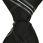 Load image into Gallery viewer, Black plaid kneckties for fathers and son. Matching ties in every size
