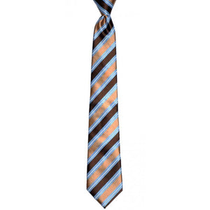 Adult blue and brown Stripe ties for all sizes. Ties are in all sizes and shapes for infant all the way up to XL adult.