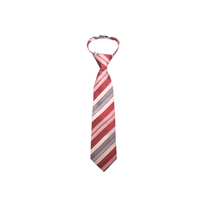 Coral Grey & White Stripe