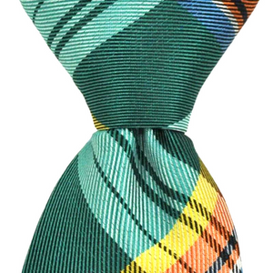Green & Multi Color Plaid Ties for all sizes. Matching Ties for any size
