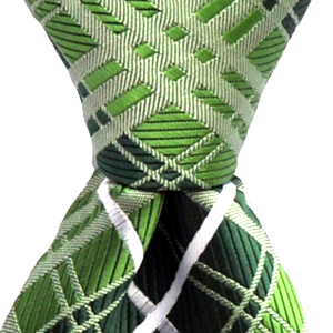 Green & White Plaid Ties. Matching Ties for all sizes