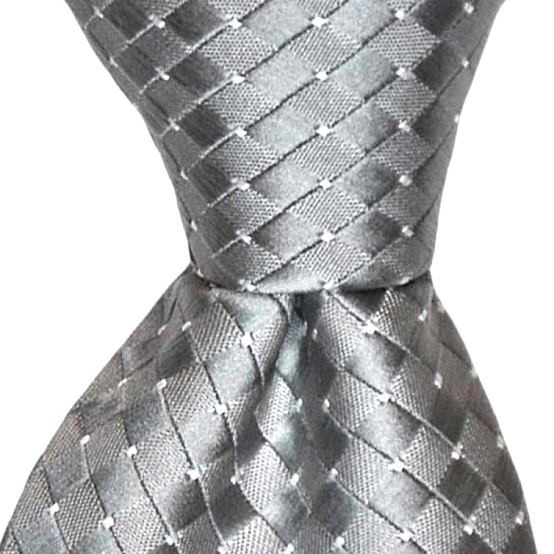 Grey Weave White Spec Ties. Matching Ties for all sizes 
