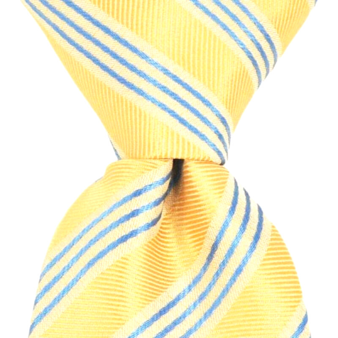 Yellow w/ Blue Pencil Stripes