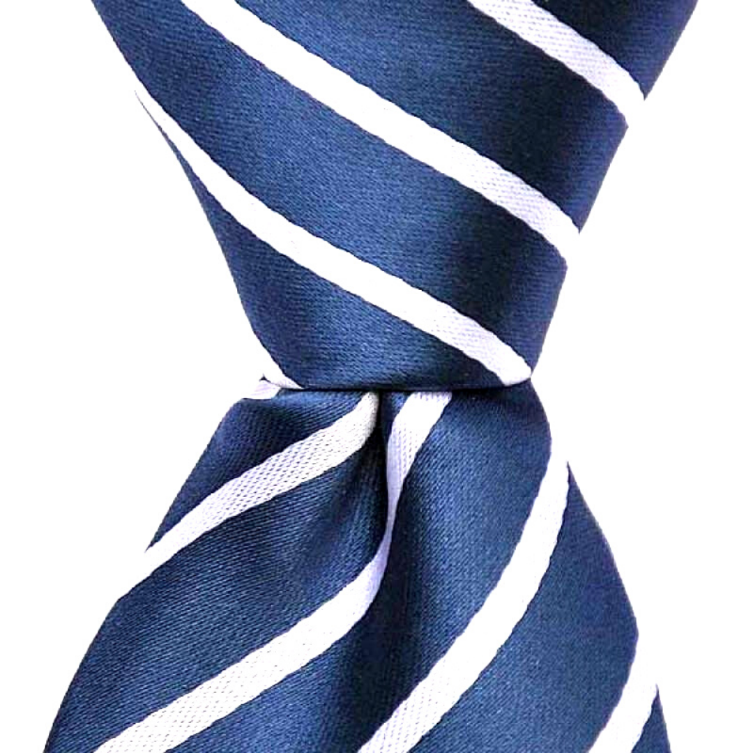 Father and son Matching Navy w/ White Stripe Tie. Neckties in all sizes