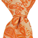 Load image into Gallery viewer, Orange Paisley Ties. Matching Father and son Ties and neckties in all sizes. Bowties and large ties.
