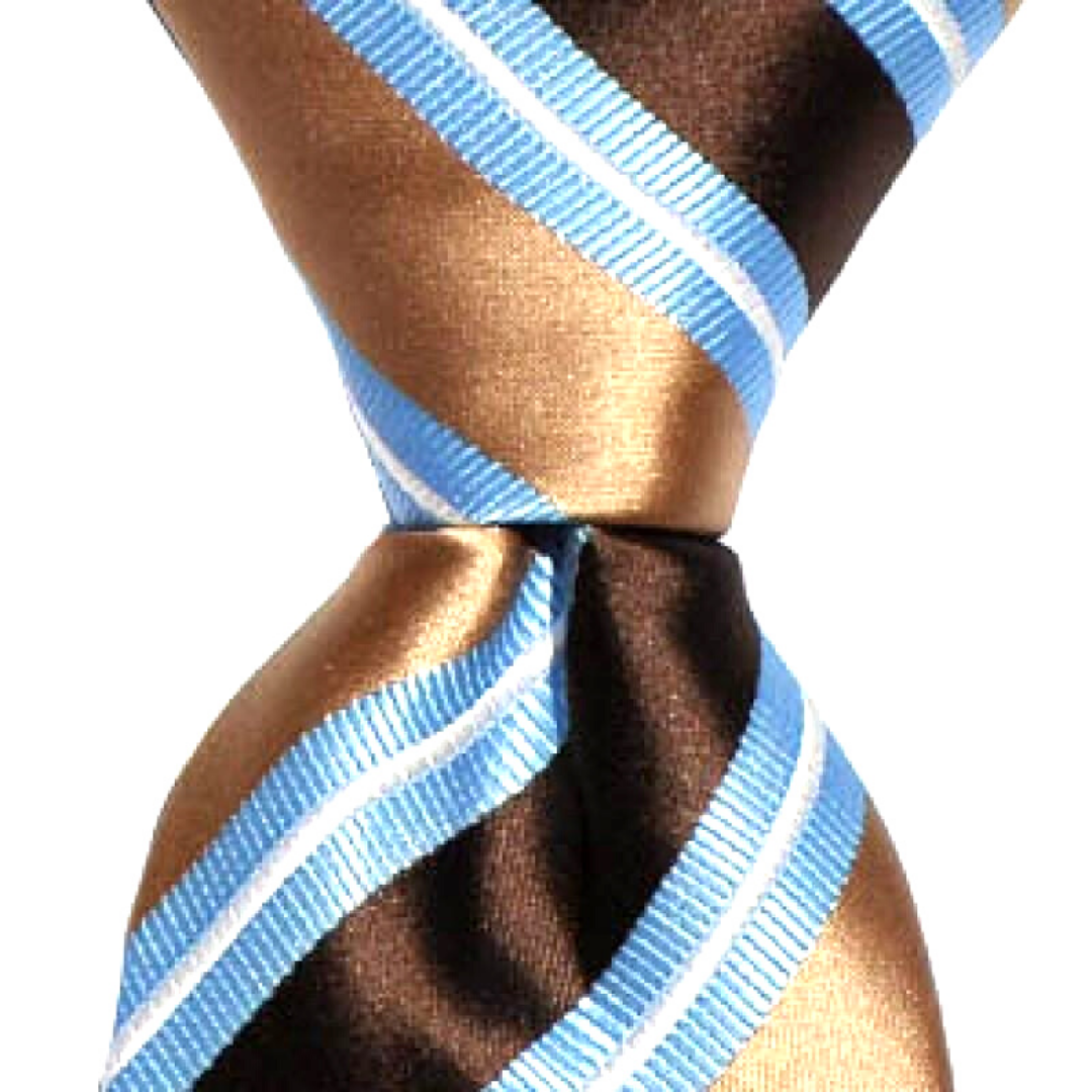 Blue and brown stripe Tie and bowties