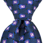 Load image into Gallery viewer, Best Blue w/ Purple Squares Tie for all sizes. Great for kids and adults. Great for matching at events or for weddings.
