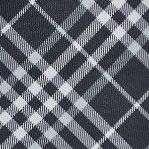 Charcoal White & Mint Plaid Tie Fabric