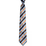 Load image into Gallery viewer, Adult blue and brown Stripe ties for all sizes. Ties are in all sizes and shapes for infant all the way up to XL adult.
