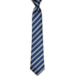 Load image into Gallery viewer, Father and son Matching Navy white &amp; Grey Stripe Ties
