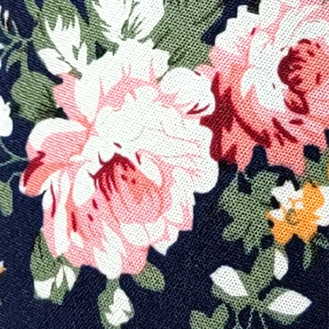 Navy Floral Tie, Navy Floral pink