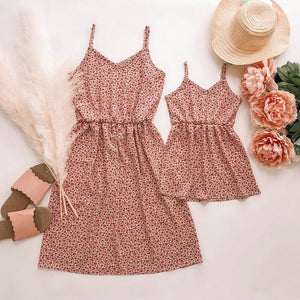 Mother and Daughter Matching Sleeveless Dress