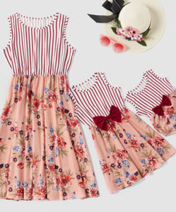 Mom and Daughter Matching Rose Dress