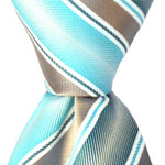 Load image into Gallery viewer, Turquoise &amp; Grey Stripe
